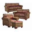 Pemberly Row Traditional 4-piece Microfiber Sleeper Sofa Set in Brown