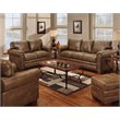Pemberly Row Traditional 4-piece Microfiber Sofa Set in Brown