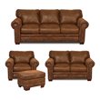 Pemberly Row Traditional 4-piece Microfiber Sofa Set in Brown
