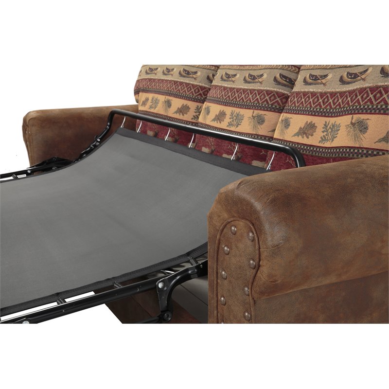 Pemberly Row Traditional 4-piece Microfiber Sleeper Sofa Set in Brown