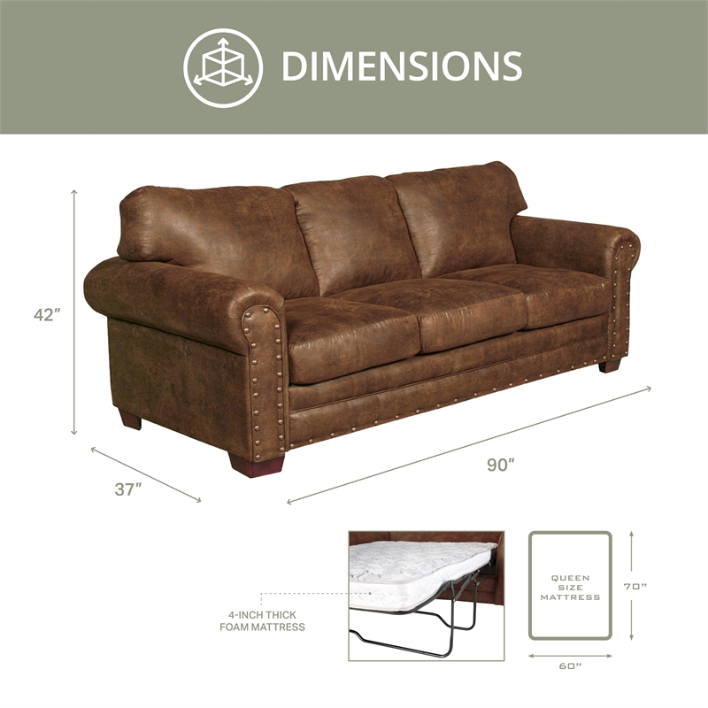 Pemberly Row Traditional 4-piece Microfiber Sleeper Sofa Set in Brown