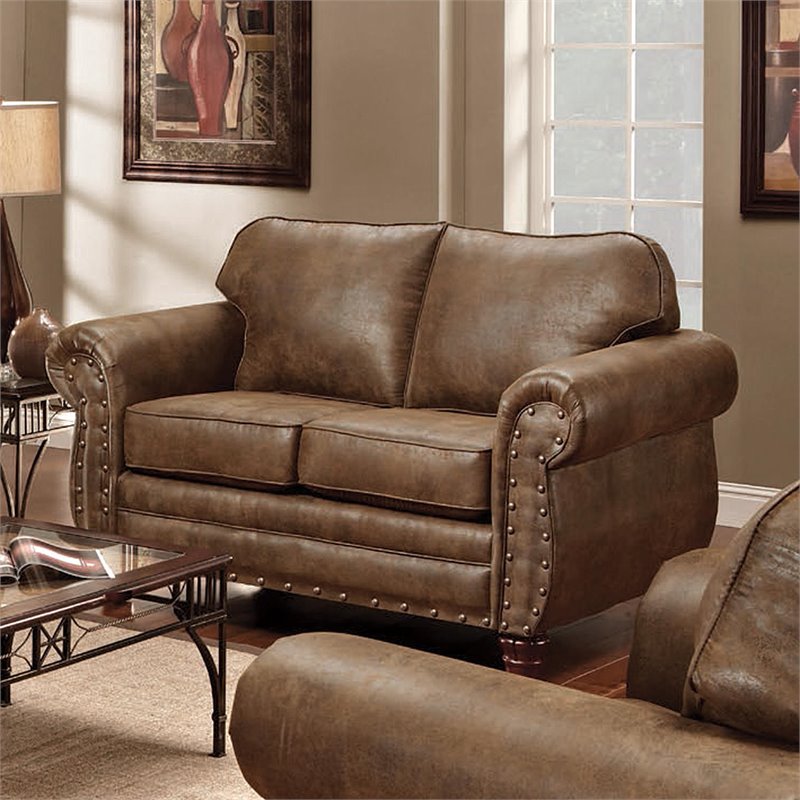 Pemberly Row Traditional 4-piece Microfiber Sofa Set in Brown
