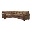 Pemberly Row Traditional 2-piece Microfiber Sectional in Brown