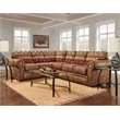 Pemberly Row Traditional 2-piece Microfiber Sectional in Brown