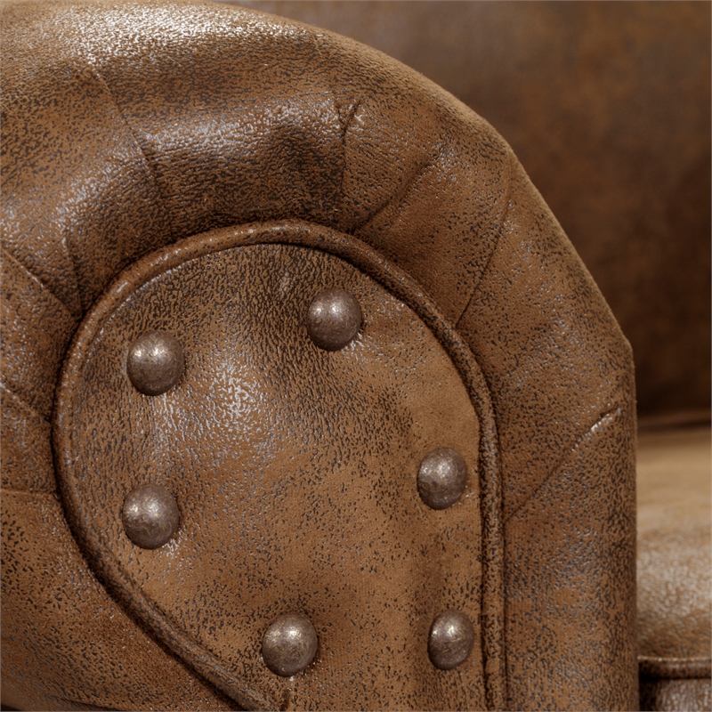 Pemberly Row Traditional Deer Teal Lodge 4-Piece Set in Brown