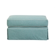 Pemberly Row Coastal Fabric Upholstered Ottoman in Turquoise
