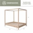 Pemberly Row Transitional Queen Size Canopy Bed with Raised Platform