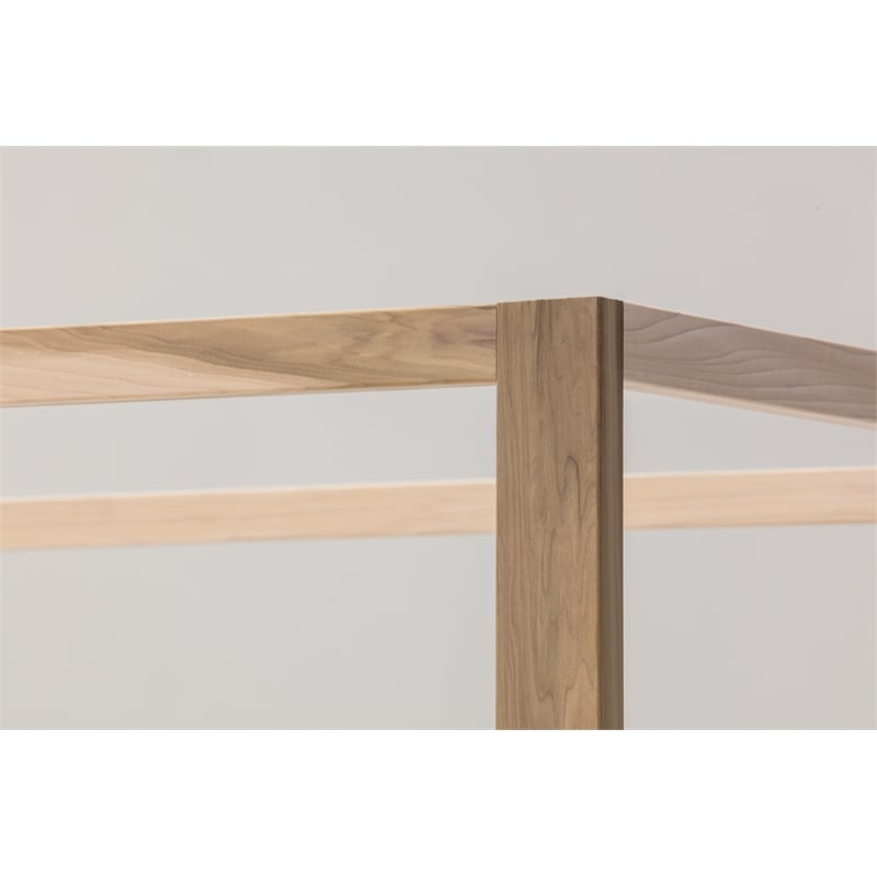 Pemberly Row Transitional Queen Size Canopy Bed with Raised Platform