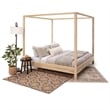 Pemberly Row Transitional King Size Canopy Bed with Raised Platform