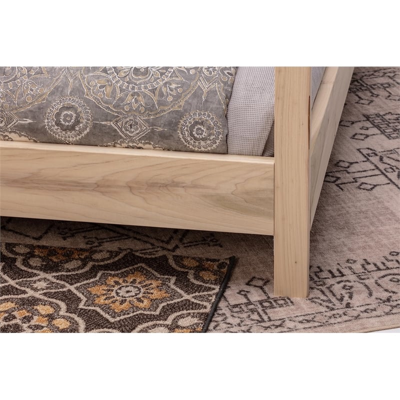 Pemberly Row Transitional King Size Canopy Bed with Raised Platform