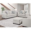 Pemberly Row Contemporary Polyester Soft Washed Tweed Fabric Cream Ottoman