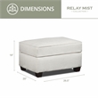 Pemberly Row Contemporary Polyester Soft Washed Tweed Fabric Cream Ottoman