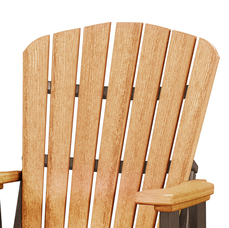 Pemberly Row Resin Double Glider with Center Table in Cedar/Brown