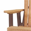 Pemberly Row Resin Double Glider with Center Table in Cedar/Brown