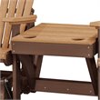 Pemberly Row Resin Double Glider with Center Table in Cedar/Brown