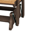 Pemberly Row Resin Double Glider with Center Table in Cedar/Brown
