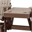 Pemberly Row Coastal Resin Double Glider with Center Table in Brown