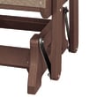 Pemberly Row Coastal Resin Double Glider with Center Table in Brown