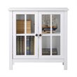 Pemberly Row Transitional Wood Accent Display Cabinet in White