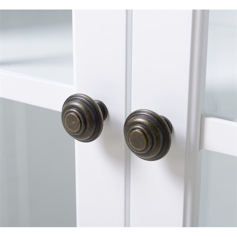 Pemberly Row Transitional Wood Accent Display Cabinet in White