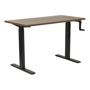 Pemberly Row 47.25&quot Wood Adjustable Height Desk in Danish Walnut