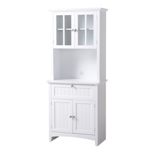 Pemberly Row 29&quot Farmhouse / Country Wood Buffet and Hutch in White