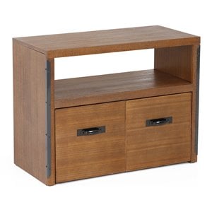 Pemberly Row Mid-Century 33.5&quot 2-Drawer Wood Printer Stand in Brown