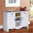 Pemberly Row White Countryside Buffet with  2 Drawers & 2 Doors