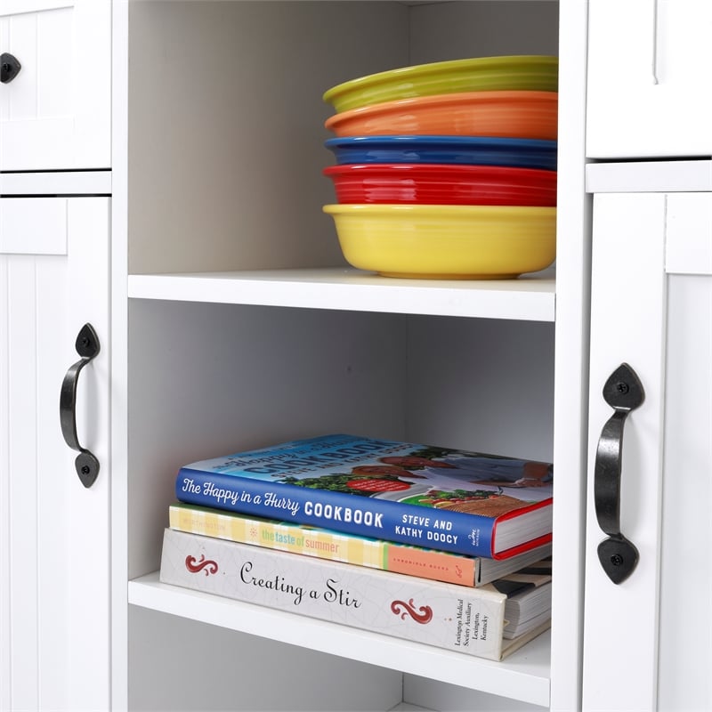 Pemberly Row White Countryside Buffet with  2 Drawers & 2 Doors