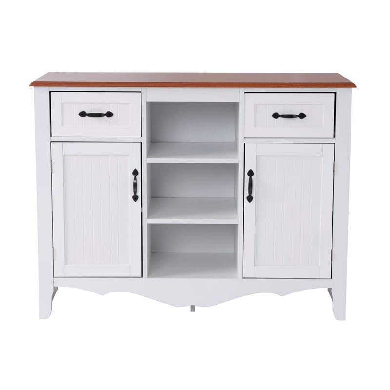 Pemberly Row White Countryside Buffet with  2 Drawers & 2 Doors