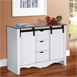 Pemberly Row White Laminated MDF Country Barn Door Engineered Wood Buffet