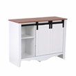 Pemberly Row White Laminated MDF Country Barn Door Engineered Wood Buffet