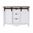 Pemberly Row White Laminated MDF Country Barn Door Engineered Wood Buffet