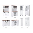 Pemberly Row Farmhouse Engineered Wood Corner White Kitchen Cabinet