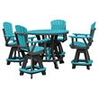 Pemberly Row Coastal Five Piece Round Counter Height Dining Set