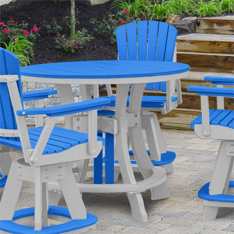 Pemberly Row Coastal Five Piece Round Counter Height Dining Set