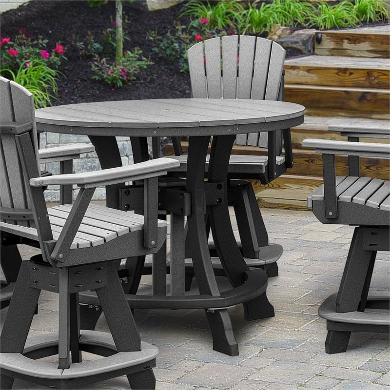 Pemberly Row Coastal Five Piece Round Counter Height Dining Set