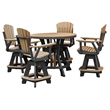 Pemberly Row Coastal Five Piece Round Counter Height Dining Set