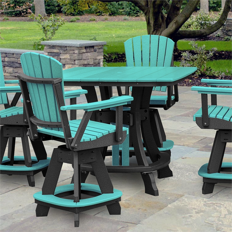 Pemberly Row Coastal Five Piece Square Counter Height Dining Set