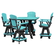 Pemberly Row Coastal Five Piece Square Counter Height Dining Set