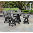 Pemberly Row Coastal Five Piece Square Counter Height Dining Set