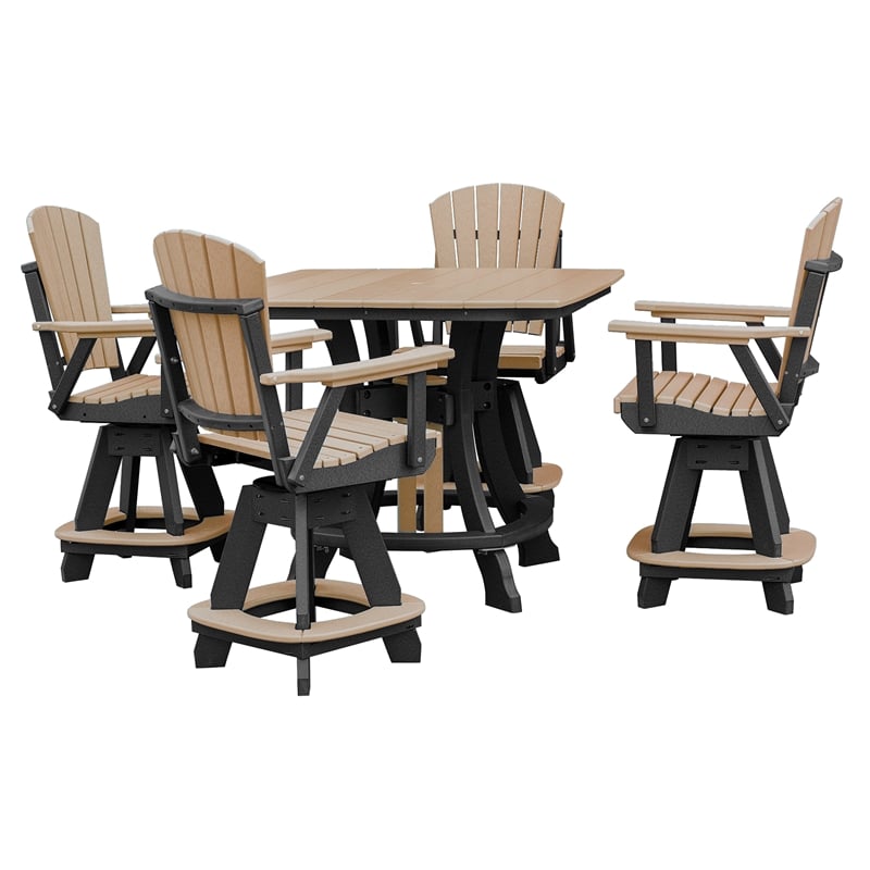 Pemberly Row Coastal Five Piece Square Counter Height Dining Set