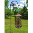 Pemberly Row Contemporary Metal Deluxe Bird Feeder in Copper