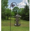 Pemberly Row Contemporary Metal Deluxe Bird Feeder in Nickel