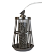 Pemberly Row Contemporary Metal Deluxe Bird Feeder in Nickel