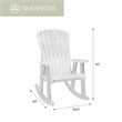 Pemberly Row Coastal Rocking Chair in Light Grey with a Black Base