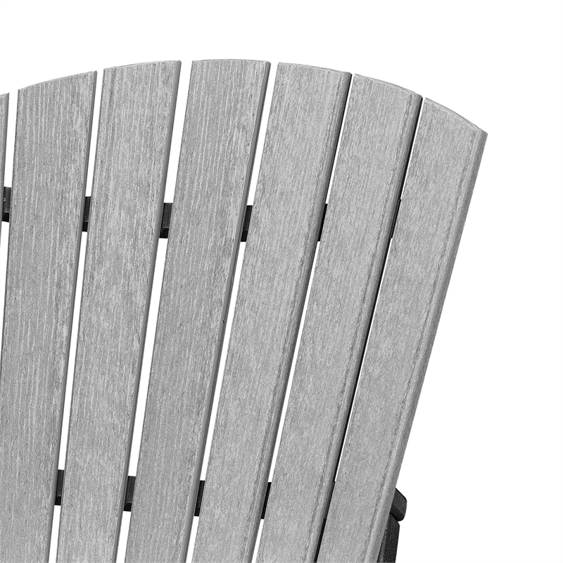 Pemberly Row Coastal Rocking Chair in Light Grey with a Black Base