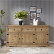 Pemberly Row Farmhouse Cottage Wood Buffet Sideboard in Brown
