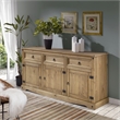 Pemberly Row Farmhouse Cottage Wood Buffet Sideboard in Brown