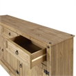 Pemberly Row Farmhouse Cottage Wood Buffet Sideboard in Brown